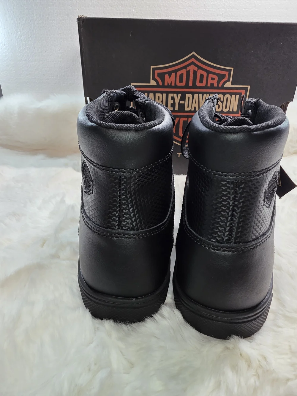 Harley‑Davidson Black Men's Leather Lace-Up Motorcycle Steel Toe Boots